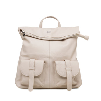 Zaino bianco off-white da donna con tasche anteriori Lora Ferres, Borse e accessori Donna, SKU b515000528, Immagine 0